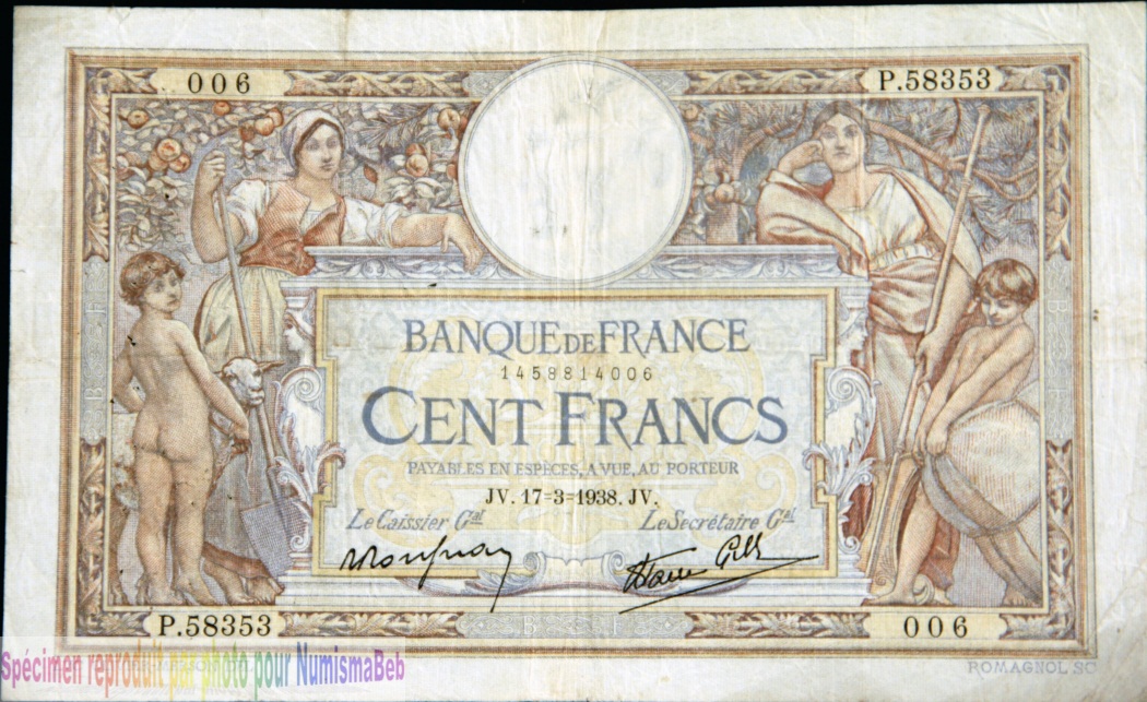 100 Francs Luc Olivier Merson